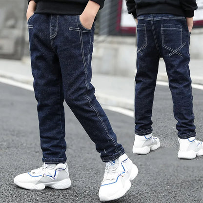 Jeans IENENS Kids Boys Jeans Loose Pants Denim Clothing Children Fashion Boy Casual Bowboy Long Trousers 5-13Y 230320