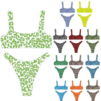 Sexy high waist bikini designer swimwear fashion multicolor leopard print swimsuit for women bikinis