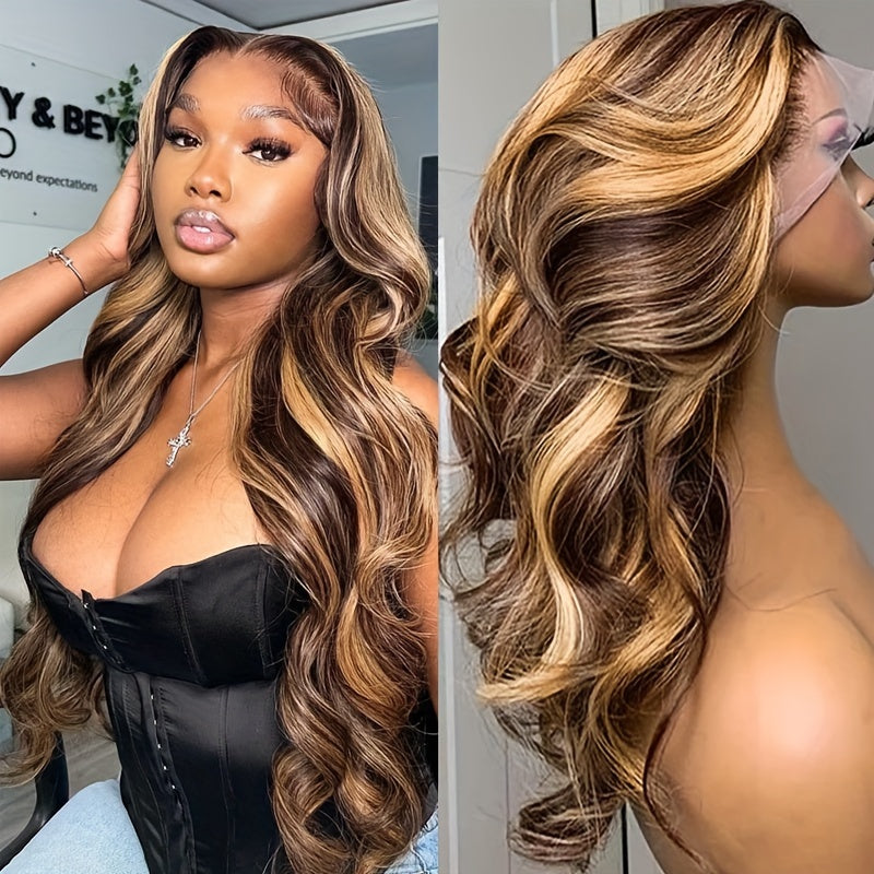 Body Wave P4/27 Highlight Wig Human Hair Wigs For Women Ombre 13x4 Lace Frontal Wigs