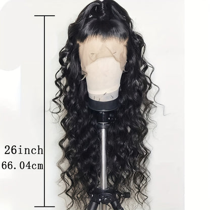 13x4 Lace Front Wigs - 26 Inch Long, Loose Wavy, Heat Resistant, Glueless, Synthetic Hair for Women - High-Quality, Natural-Looking, Easy to Style and Maintain