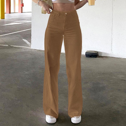 funninessgames Low Waist Straight Pants Women Casual Trousers Wide Leg Pants Solid Slim Trousers Women Stretch Jeans Fashion Pantalones