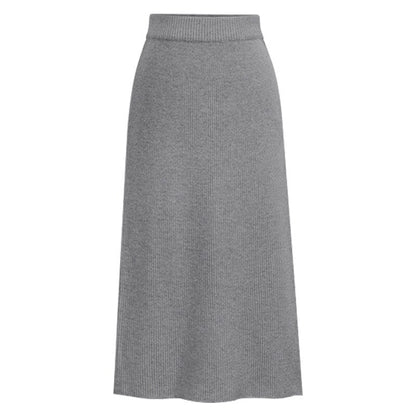 funninessgames Knitted Pleated Skirt Long Women  Autumn Winter Warm Skirts Womens Thicken High Waist Knit Skirt Female A-Line Slim Skirts