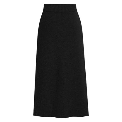 funninessgames Knitted Pleated Skirt Long Women  Autumn Winter Warm Skirts Womens Thicken High Waist Knit Skirt Female A-Line Slim Skirts