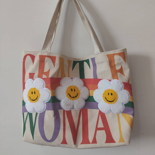 New Canvas Bag Gentlewoman Fashion Brand Tote Bag Large Capacity SUNFLOWER Handbag Rainbow Shoulder Bag