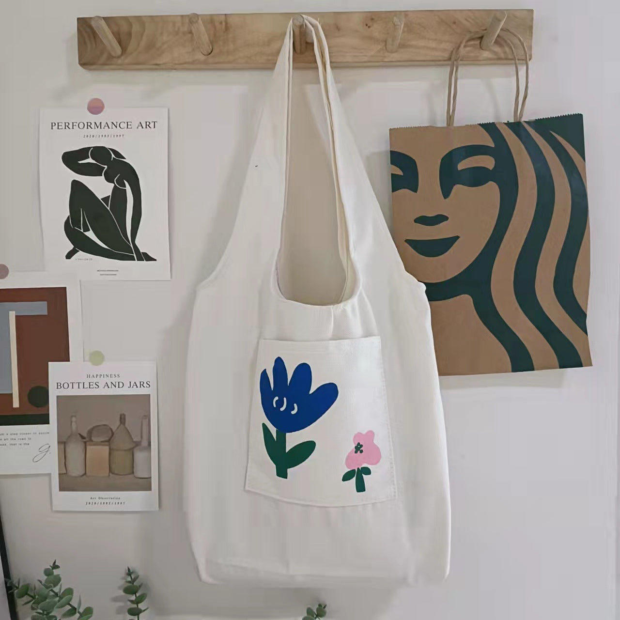 New Canvas Bag Women's Shoulder Japanese Cartoons Animation All-Match Harajuku Ulzzang College Students Bag Cloth Bag