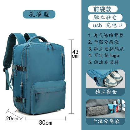 Cross-Border Large Capacity Backpack Oxford Cloth Waterproof Travel Backpack Nylon Multifunctional Leisure Schoolbag Dry Wet Separation
