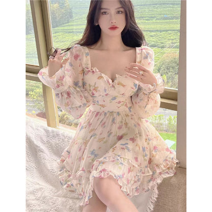 Style Gentle Floral Dress Summer 2024 plus Size Slimming Beautiful Pure Sweet First Love Princess Dress for Women