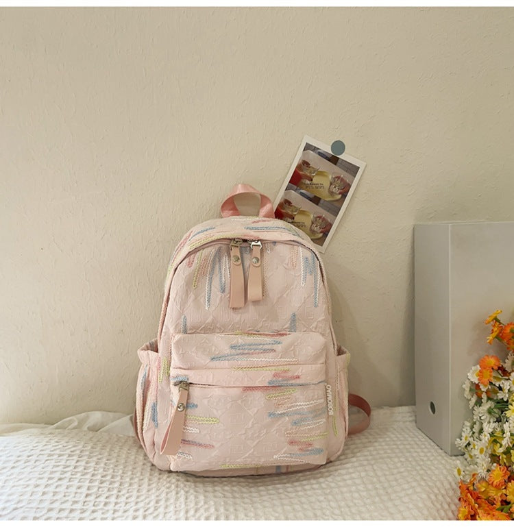 Cute Girl Girls Backpack Ins Cute Good-looking Small Bookbag Mini Small Bag Female College Student Spring Outing Backpack