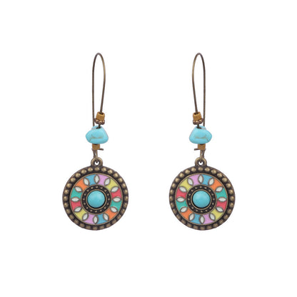 Geometric retro tassel openwork earrings