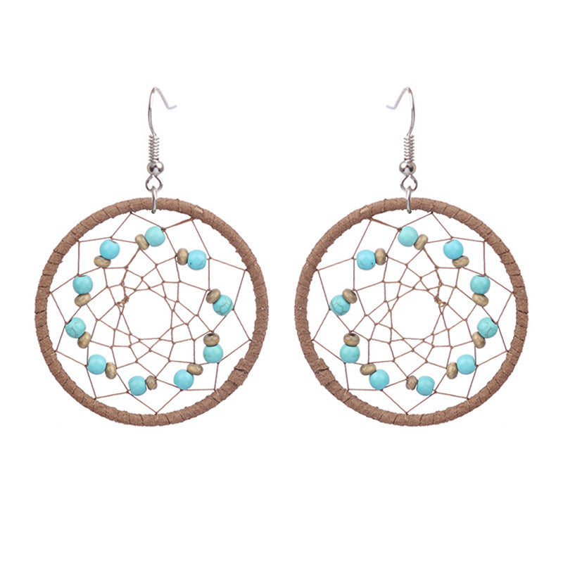 Round hollow shell love earrings