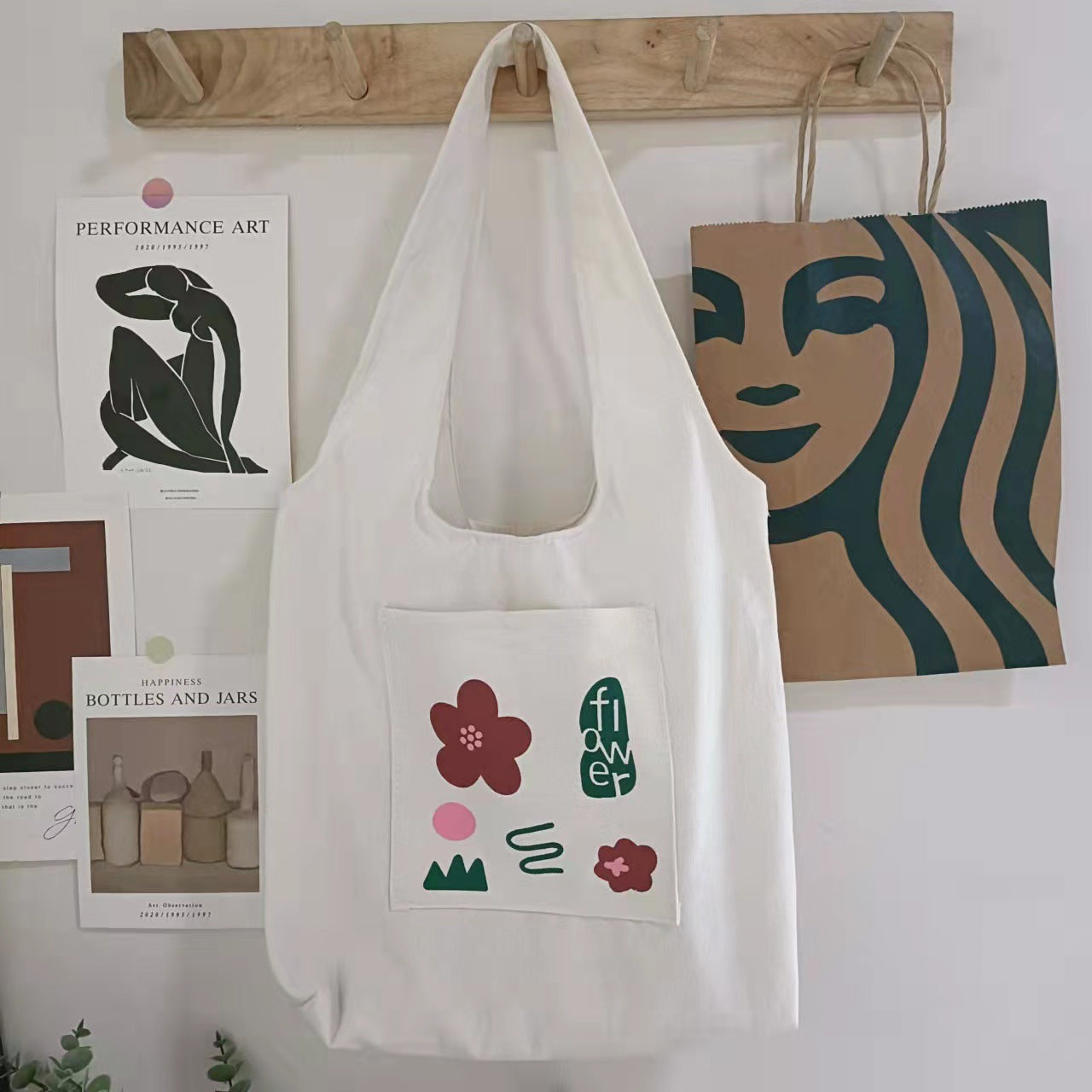 New Canvas Bag Women's Shoulder Japanese Cartoons Animation All-Match Harajuku Ulzzang College Students Bag Cloth Bag