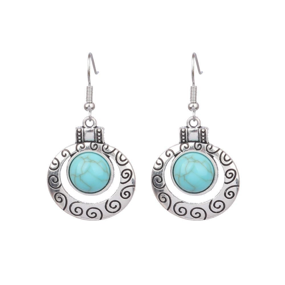 Vintage minimalist turquoise earrings