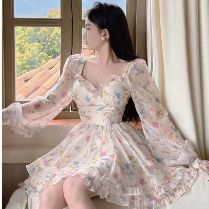 Style Gentle Floral Dress Summer 2024 plus Size Slimming Beautiful Pure Sweet First Love Princess Dress for Women