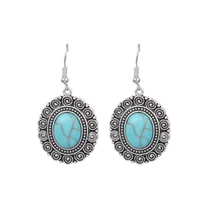 Vintage minimalist turquoise earrings