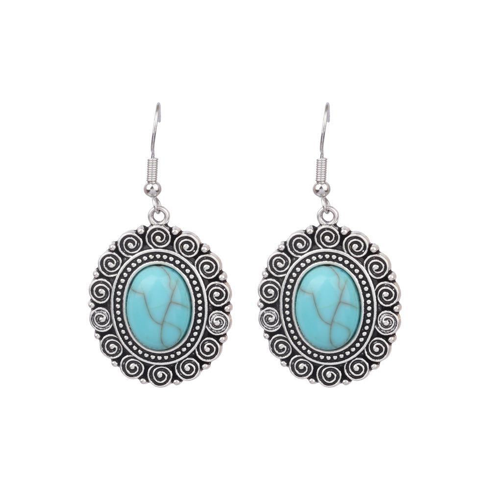 Vintage minimalist turquoise earrings