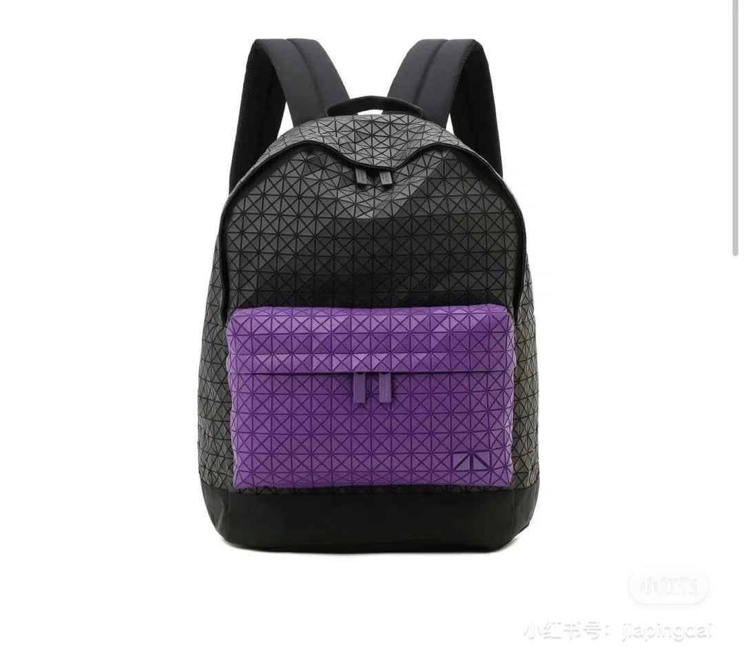 Japanese Original Rhombus Silicone Backpack Travel Commuter Large Capacity Men's and Women's Same Style Backpack Lifetime Student Schoolbag