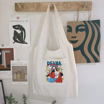 New Canvas Bag Women's Shoulder Japanese Cartoons Animation All-Match Harajuku Ulzzang College Students Bag Cloth Bag