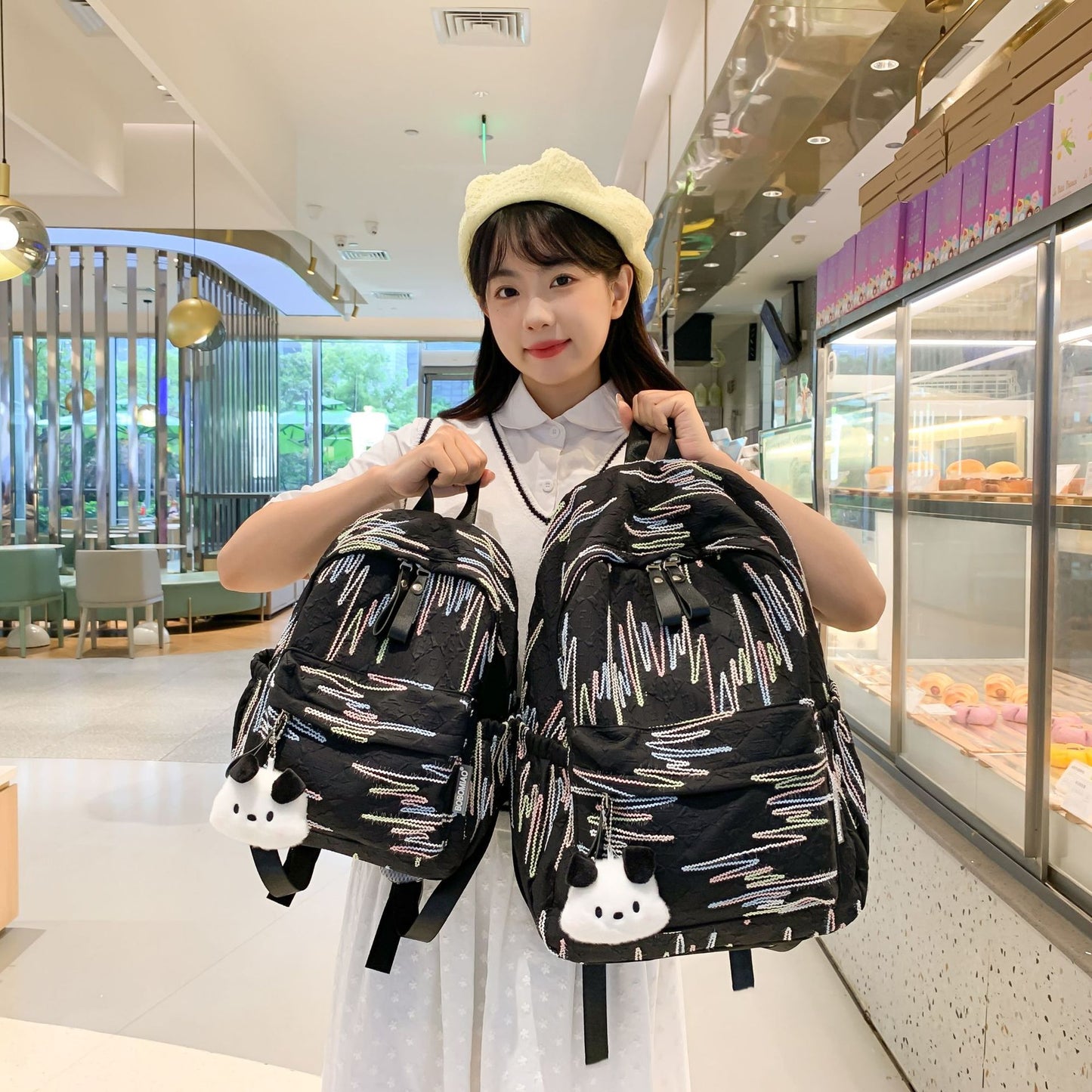 Cute Girl Girls Backpack Ins Cute Good-looking Small Bookbag Mini Small Bag Female College Student Spring Outing Backpack