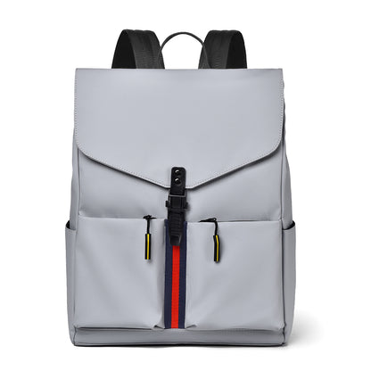 Trendy Fashion Backpack Men's and Women's Same Release Buckle Computer Backpack Casual Student Schoolbag