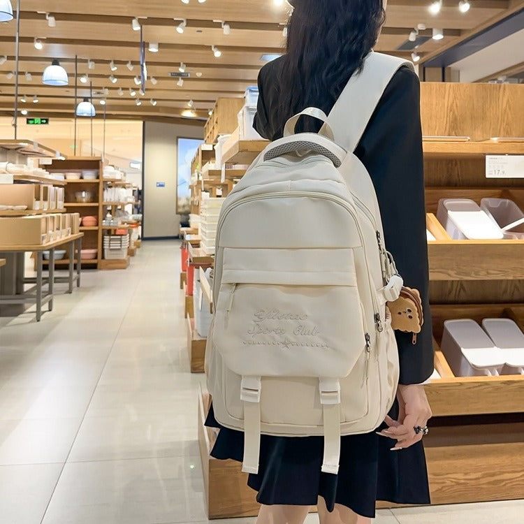 INS Japanese Style Workwear Style Schoolbag Female High School Student Junior High School Student Large Capacity Contrast Color Backpack Travel Backpack Male