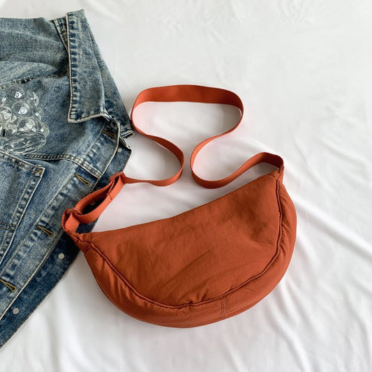 Simple and Lightweight Small Bag UJIA Same Style Unisex Crossbody Bag Japanese Nylon Cloth Dumpling Bag All-Match Waterproof Cloth Bag