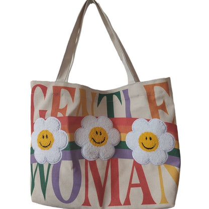 New Canvas Bag Gentlewoman Fashion Brand Tote Bag Large Capacity SUNFLOWER Handbag Rainbow Shoulder Bag