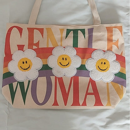 New Canvas Bag Gentlewoman Fashion Brand Tote Bag Large Capacity SUNFLOWER Handbag Rainbow Shoulder Bag