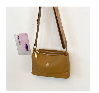 New Cross-Border Bag Simple Solid Color Nylon Cloth Bag Casual Simple Shoulder Bag Large Capacity Multi-Compartment Small Square Bag