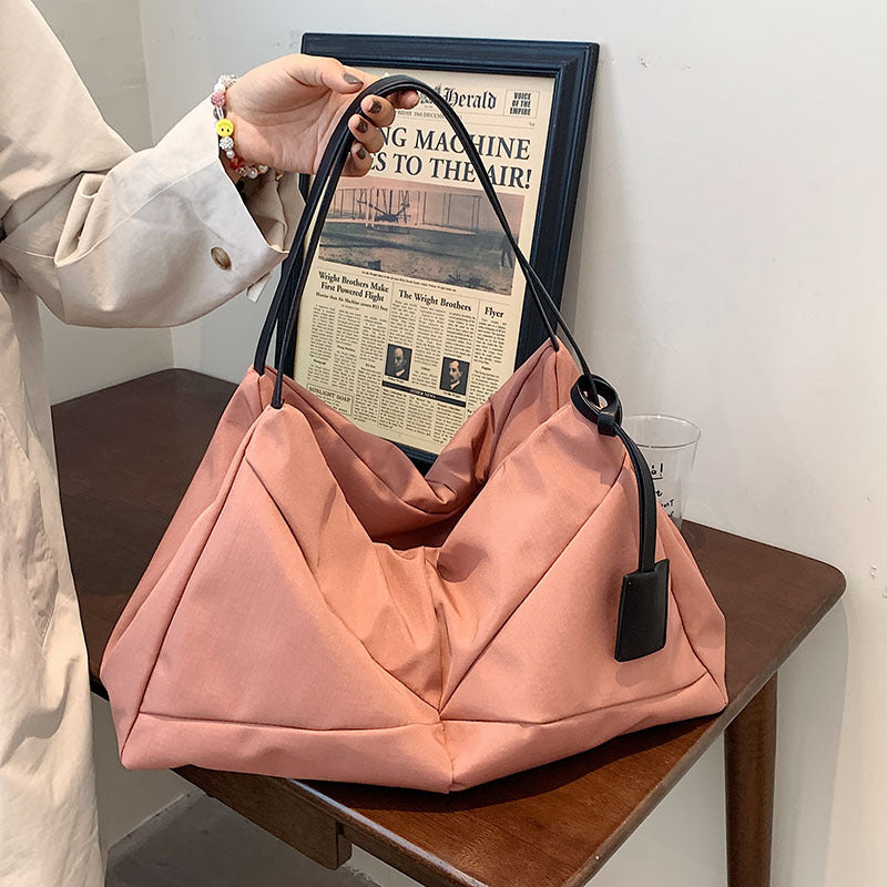 Spring  New Korean Style Cloth Bag Women's Large Capacity Stitching Canvas Bag All-Match Fashion All-Match Women's Shoulder Bag