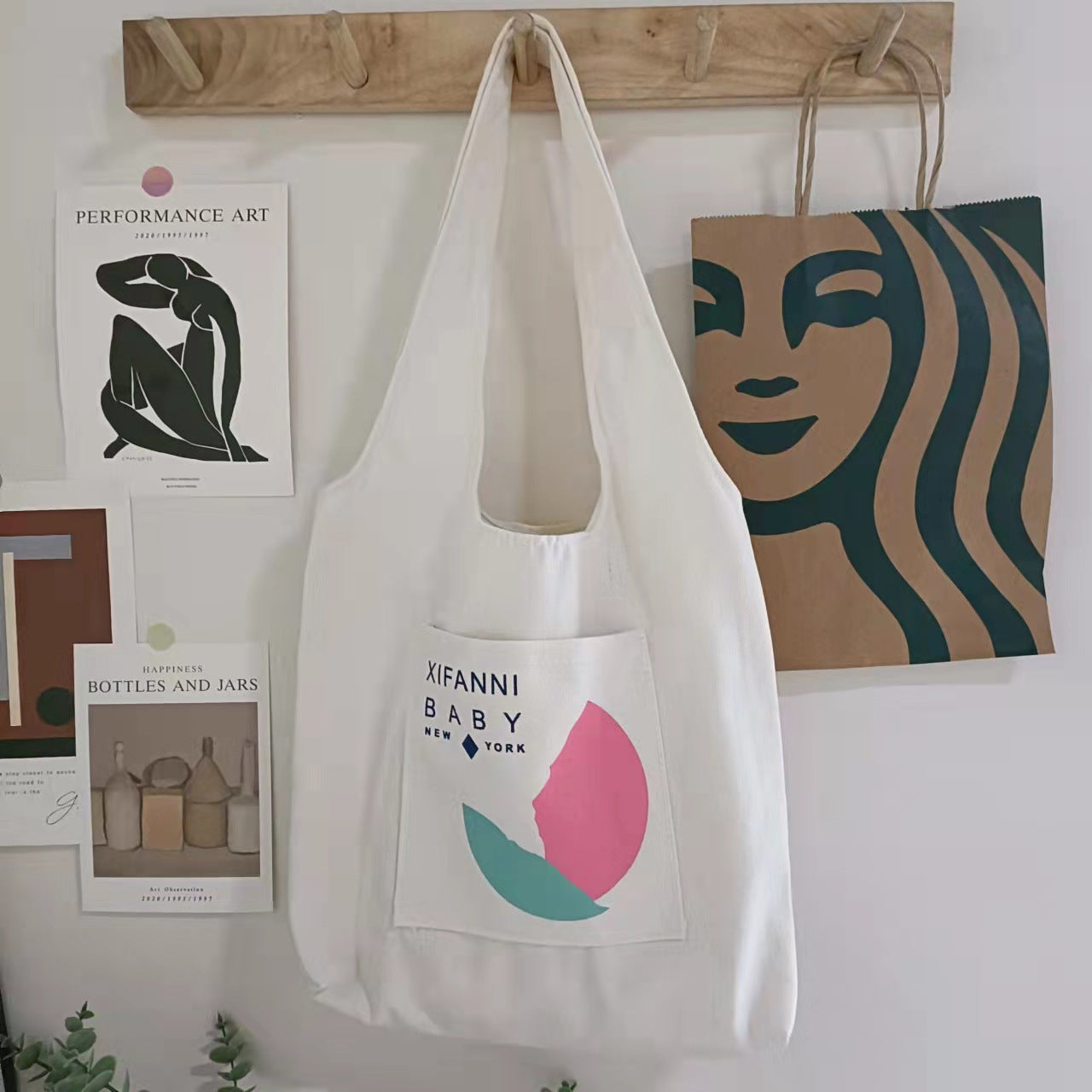 New Canvas Bag Women's Shoulder Japanese Cartoons Animation All-Match Harajuku Ulzzang College Students Bag Cloth Bag