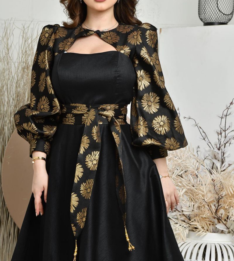Spring/Summer Cross-Border Foreign Trade Women's Clothing Independent Station EBay Sexy Bronze Printing Satin Ball Swing Dress Dress