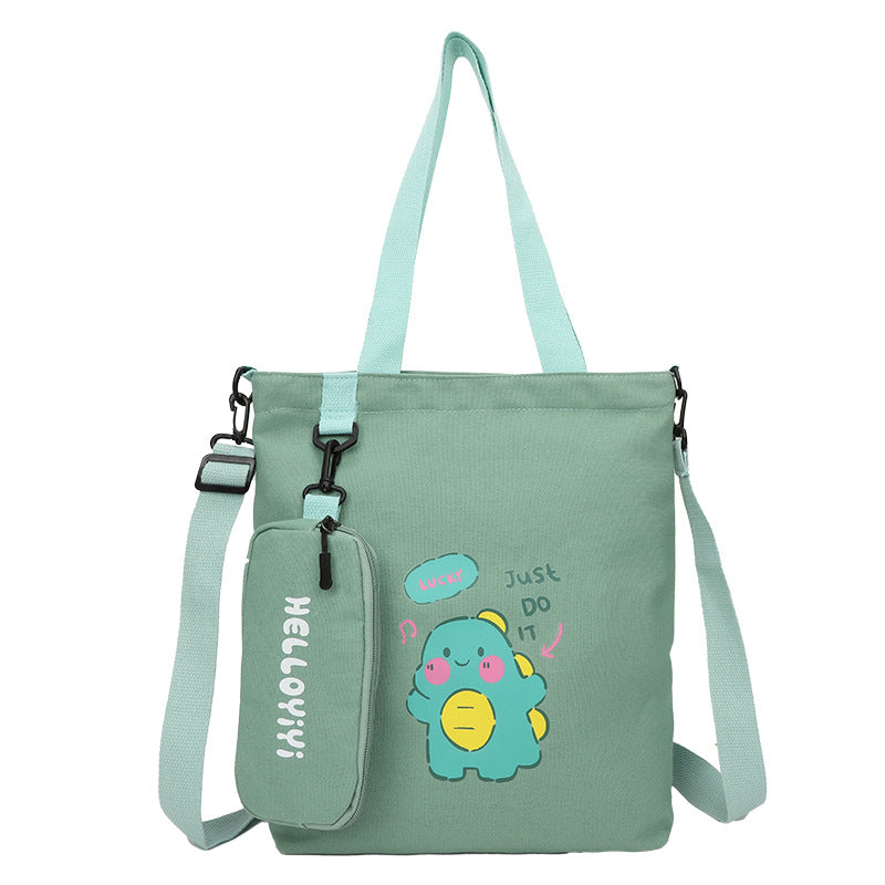 Student's Canvas Bag New Children's Portable Tuition Bag Elementary School Student Schoolbag Tutorial Class Tuition Bag One Shoulder Canvas Bag