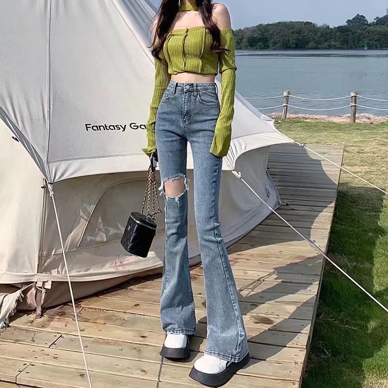 funninessgames Women Pant Woman Jeans High Waist Denim Pants Wide Leg Denim Clothing Blue Jeans Vintage Quality  Fashion Straight Pants