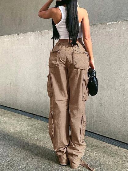 funninessgames Cargo Pant Women Jeans Loose Trouser Sweat Pants With Pockets Vintage Long Streetwear Low Waist Casual Jogger Overalls