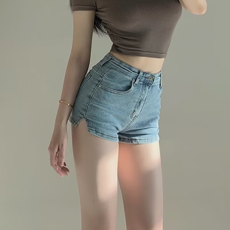 funninessgames Leisure, Lazy, Popular Temperament, Fashion Trend, New Summer Hong Kong Style Jeans, Shorts, And Handsome Women