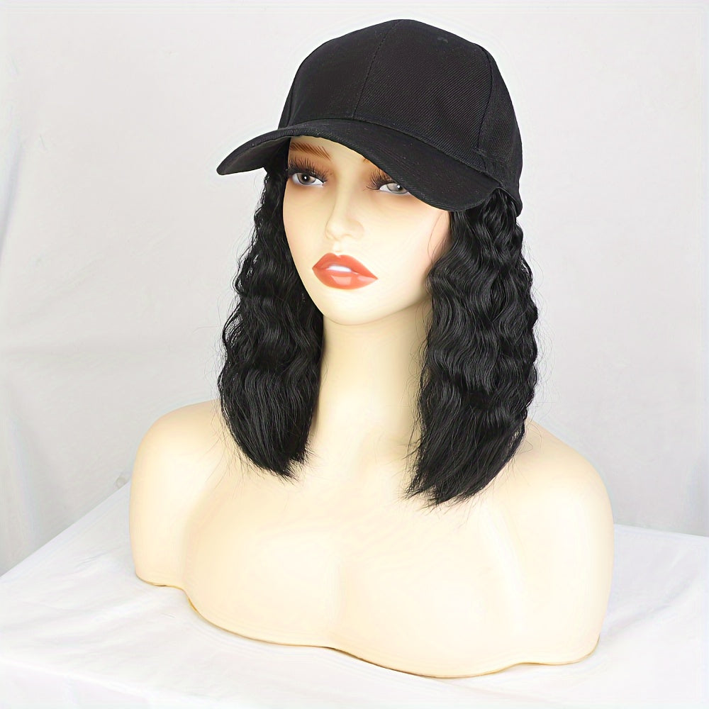 Everyday Glam Baseball Cap with Wavy Hair Extensions: Adjustable, Fits All, Perfect for Women