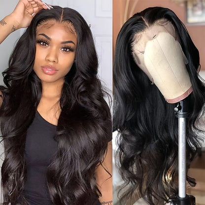 26 Inches Long, 180% Density Loose Wave Lace Front Wig - Elegant, Soft, Heat Resistant, Pre-Plucked Hairline, Glueless, Middle Part, Natural Black to 613 Light Blonde Color for Women and Girls Daily Party Wear