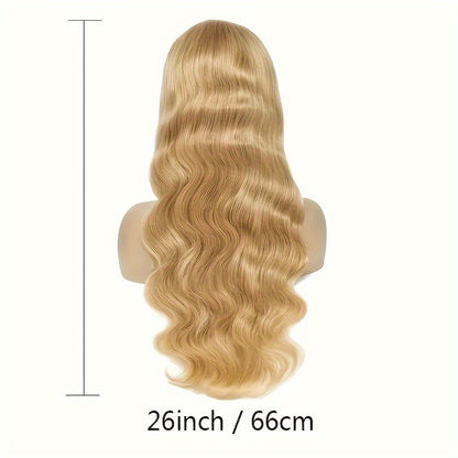 13x6 Ombre Honey Blonde Body Wave Lace Front Wig - 150% Density, Pre-Plucked Bleached Knots, Transparent Lace, Glueless, Elegant Style for African Women