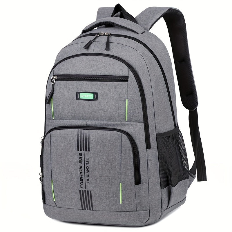 1pc Men's Large Capacity Backpack With Multiple Compartments, Stylish Travel Laptop Storage Backpack