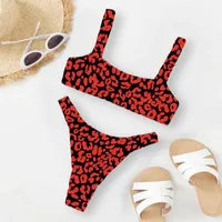 Sexy high waist bikini designer swimwear fashion multicolor leopard print swimsuit for women bikinis