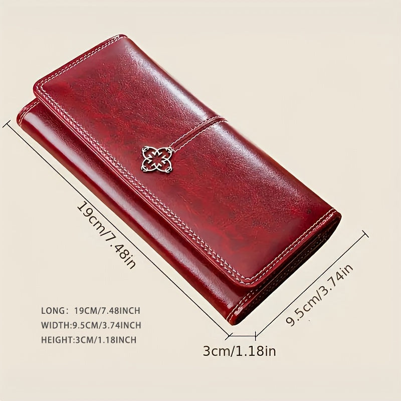 Trendy Bifold PU Leather Wallet, Multi-card Slots Card Holder, Perfect Women Purse For Daily Use