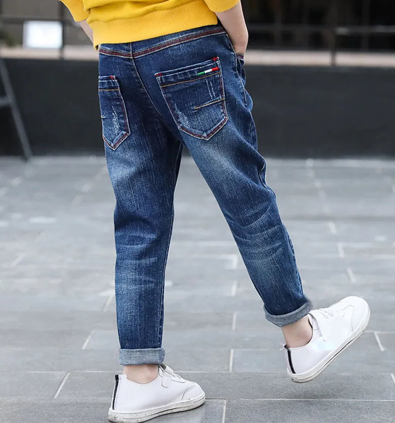 Jeans IENENS Kids Boys Jeans Loose Pants Denim Clothing Children Fashion Boy Casual Bowboy Long Trousers 5-13Y 230320