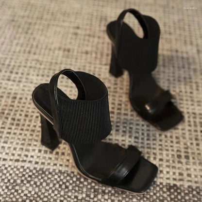 Dress Shoes  Summer Fashion Sandals Square Toe Open Buckle Strap High Heel Casual Outdoor Large Beach 35-42