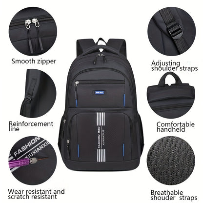 1pc Men's Large Capacity Backpack With Multiple Compartments, Stylish Travel Laptop Storage Backpack