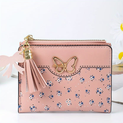 1PC Butterfly Design Solid Color Short Women's Wallet Purse