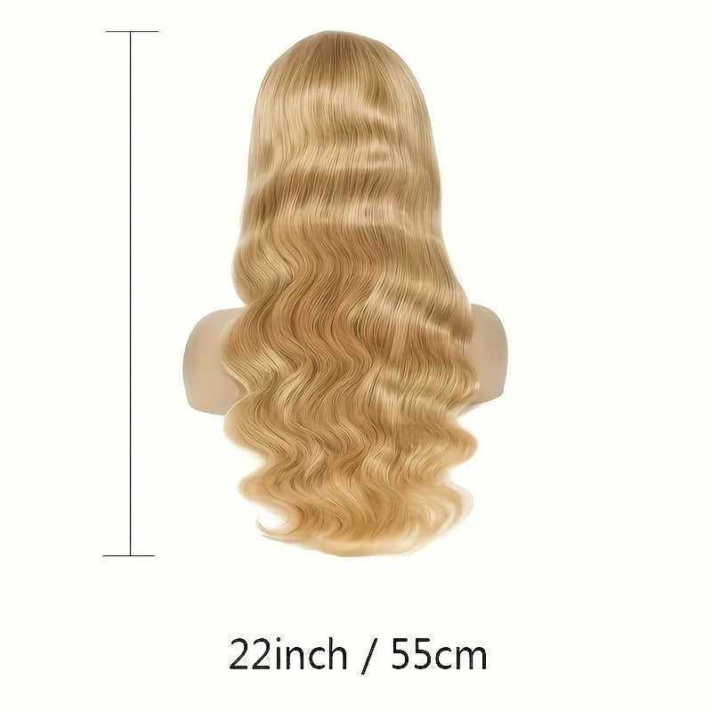 13x6 Ombre Honey Blonde Body Wave Lace Front Wig - 150% Density, Pre-Plucked Bleached Knots, Transparent Lace, Glueless, Elegant Style for African Women