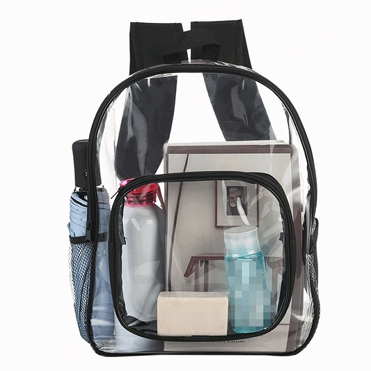 Ultra-Durable Clear Backpack - Crystal-Clear Transparent Design for Easy Item Visibility - Perfect for School Students and Teachers, Ideal for Work Commutes and Business Travel, Great for Stadium Events and Outdoor Activities, Suitable for Travel and Adve