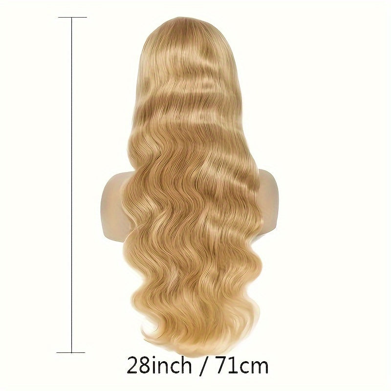 13x6 Ombre Honey Blonde Body Wave Lace Front Wig - 150% Density, Pre-Plucked Bleached Knots, Transparent Lace, Glueless, Elegant Style for African Women