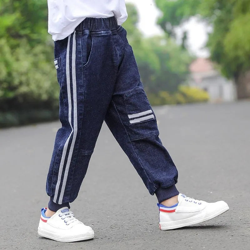 Jeans IENENS Kids Boys Jeans Loose Pants Denim Clothing Children Fashion Boy Casual Bowboy Long Trousers 5-13Y 230320