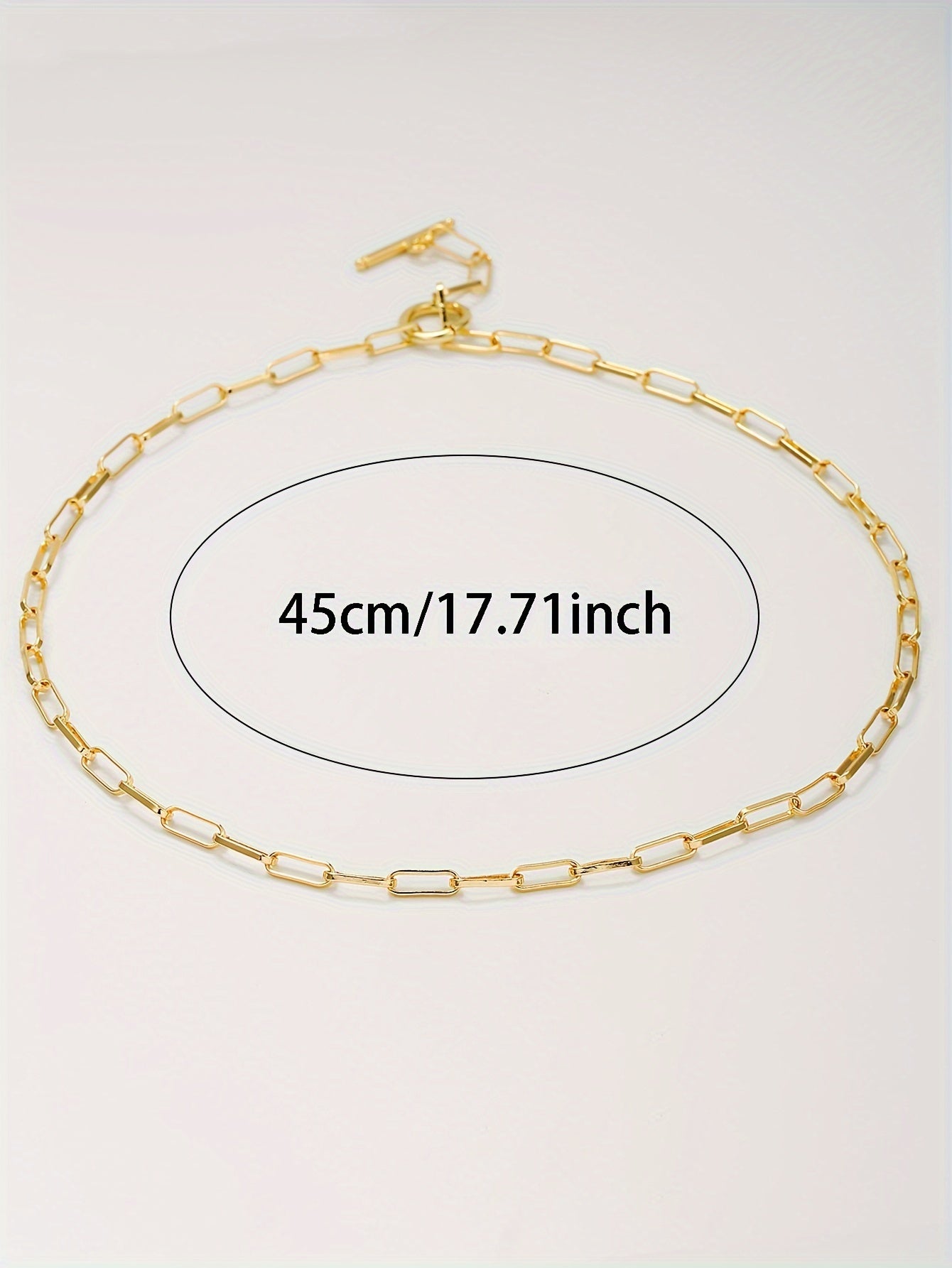 1pc Golden OT Buckle Retro Hip Hop Geometric Shaped Casual Versatile Clavicle Chain 18k Gold Plated Necklace Jewelry For Women